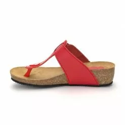 Woman Leather Wedged Bio Sandals Cork Sole 414 Red, By Morxiva Shoes -Sandals Sales Store woman leather wedged bio sandals cork sole 414 red by morxiva shoes 6
