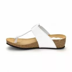 Woman Leather Wedged Bio Sandals Cork Sole 414 White, By Morxiva Shoes -Sandals Sales Store woman leather wedged bio sandals cork sole 414 white by morxiva shoes 2