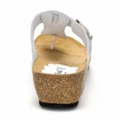 Woman Leather Wedged Bio Sandals Cork Sole 414 White, By Morxiva Shoes -Sandals Sales Store woman leather wedged bio sandals cork sole 414 white by morxiva shoes 3