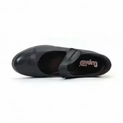 Woman Leather Wedged Mary Janes Removable Insole 70805 Black, By TuPie -Sandals Sales Store woman leather wedged mary janes removable insole 70805 black by tupie 5