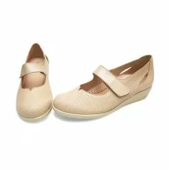 Woman Leather Wedged Mary Janes Removable Insole 71TP Beige, By TuPie -Sandals Sales Store woman leather wedged mary janes removable insole 71tp beige by tupie 3