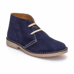 Woman Suede Safari Booties 360-S Navy, By C. Ortuño