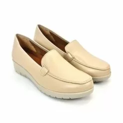 Women Soft Leather Comfort Loafers Removable Insole 12701 Beige, By Amelie -Sandals Sales Store women soft leather comfort loafers removable insole 12701 beige by amelie 5