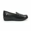 Women Soft Leather Comfort Loafers Removable Insole 12701 Black, By Amelie