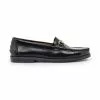 Womens Florentik Leather Beefroll Chain Loafers Rubber Sole 504 Black, By María Tovar