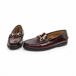 Womens Florentik Leather Beefroll Chain Loafers Rubber Sole 504 Burgundy, By María Tovar -Sandals Sales Store womens florentik leather beefroll chain loafers rubber sole 504 burgundy by maria tovar 3