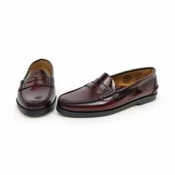 Womens Florentik Leather Beefroll Penny Loafers Rubber Sole 400 Burgundy, By María Tovar -Sandals Sales Store womens florentik leather beefroll penny loafers rubber sole 400 burgundy by maria tovar 3