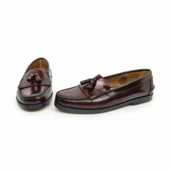 Womens Florentik Leather Beefroll Tassels Loafers Rubber Sole 507 Burgundy, By María Tovar -Sandals Sales Store womens florentik leather beefroll tassels loafers rubber sole 507 burgundy by maria tovar 3