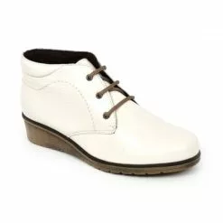 Womens Leather Comfort Wedged Booties Laces Removable Insole 70241 Ice By Tupié -Sandals Sales Store womens leather comfort wedged booties laces removable insole 70241 ice by tupie 2