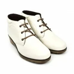 Womens Leather Comfort Wedged Booties Laces Removable Insole 70241 Ice By Tupié -Sandals Sales Store womens leather comfort wedged booties laces removable insole 70241 ice by tupie 3