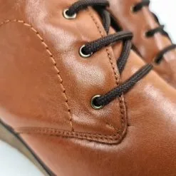 Womens Leather Comfort Wedged Booties Laces Removable Insole 70241 Leather, By Tupié -Sandals Sales Store womens leather comfort wedged booties laces removable insole 70241 leather by tupie 2