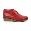 Womens Leather Comfort Wedged Booties Laces Removable Insole 70241 Red, By Tupié