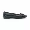Womens Leather Flat Ballerinas Bow 7000 Black, By Casual