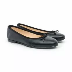 Womens Leather Flat Ballerinas Bow 7000 Black, By Casual -Sandals Sales Store womens leather flat ballerinas bow 7000 black by casual 5