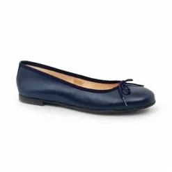 Womens Leather Flat Ballerinas Bow 7000 Navy, By Casual -Sandals Sales Store womens leather flat ballerinas bow 7000 navy by casual 2