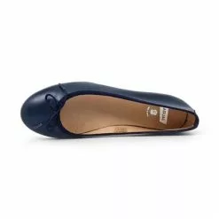 Womens Leather Flat Ballerinas Bow 7000 Navy, By Casual -Sandals Sales Store womens leather flat ballerinas bow 7000 navy by casual 4