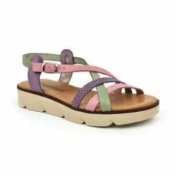 Womens Leather Flat Sandals Padded Insole 22106 Multicolor, By Blusandal -Sandals Sales Store womens leather flat sandals padded insole 22106 multicolor by blusandal 2