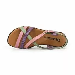 Womens Leather Flat Sandals Padded Insole 22106 Multicolor, By Blusandal -Sandals Sales Store womens leather flat sandals padded insole 22106 multicolor by blusandal 4