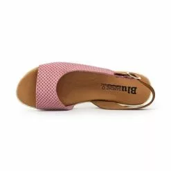 Womens Leather Flat Sandals Padded Insole 22115 Pink, By Blusandal -Sandals Sales Store womens leather flat sandals padded insole 22115 pink by blusandal 4