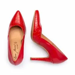 Womens Leather High Heeled Pumps Croco Engraving 1490 Red, By Eva Mañas 7 Womens Leather High Heeled Pumps Croco Engraving 1490 Red, By Eva Mañas -Sandals Sales Store womens leather high heeled pumps croco engraving 1490 red by eva manas 2