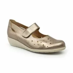Womens Metallic Leather Wedged Mary Janes Velcro Removable Insole 73 Platinum, By TuPie -Sandals Sales Store womens metallic leather wedged mary janes velcro removable insole 73 platinum by tupie 2