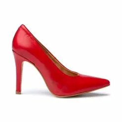 Womens Nappa Leather High Heeled Pumps 1494 Red, By Eva Mañas