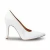 Womens Nappa Leather High Heeled Pumps 1494 White, By Eva Mañas