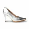 Womens Nappa Leather High Heeled Pumps 1500 Silver, By Eva Mañas