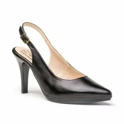 Womens Nappa Leather High Heeled Slingback Pumps 1495 Black, By Eva Mañas -Sandals Sales Store womens nappa leather high heeled slingback pumps 1495 black by eva manas 2