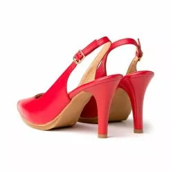 Womens Nappa Leather High Heeled Slingback Pumps 1495 Red, By Eva Mañas -Sandals Sales Store womens nappa leather high heeled slingback pumps 1495 red by eva manas 2