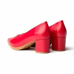 Womens Nappa Leather Low Heeled Comfort Pumps 1497 Red , By Eva Mañas -Sandals Sales Store womens nappa leather low heeled comfort pumps 1497 red by eva manas 2