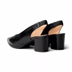 Womens Nappa Leather Slingback Comfort Pumps Medium Heeled 1496 Black, By Eva Mañas -Sandals Sales Store womens nappa leather slingback comfort pumps medium heeled 1496 black by eva manas 2