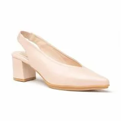 Womens Nappa Leather Slingback Comfort Pumps Medium Heeled 1496 Nude, By Eva Mañas -Sandals Sales Store womens nappa leather slingback comfort pumps medium heeled 1496 nude by eva manas 2
