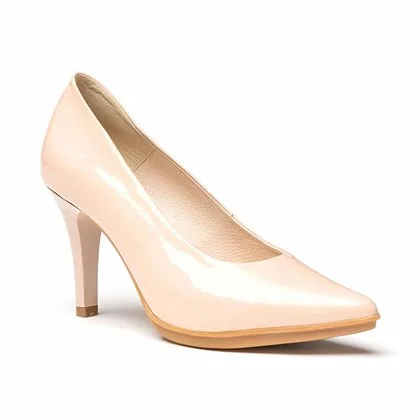 Womens Patent Leather High Heeled Pumps 1499 Nude, By Eva Mañas 2 Womens Patent Leather High Heeled Pumps 1499 Nude, By Eva Mañas - Image 2