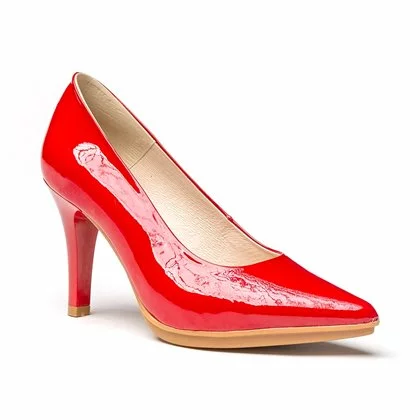 Womens Patent Leather High Heeled Pumps 1499 Red, By Eva Mañas 3 Womens Patent Leather High Heeled Pumps 1499 Red, By Eva Mañas - Image 3