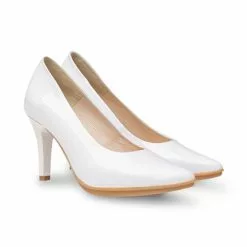 Womens Patent Leather High Heeled Pumps 1499 White, By Eva Mañas -Sandals Sales Store womens patent leather high heeled pumps 1499 white by eva manas 2